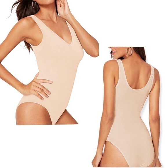 BelleLovin Neutral Color Bodysuit V-Neck Woman’s Size XXL NWT - Picture 1 of 10